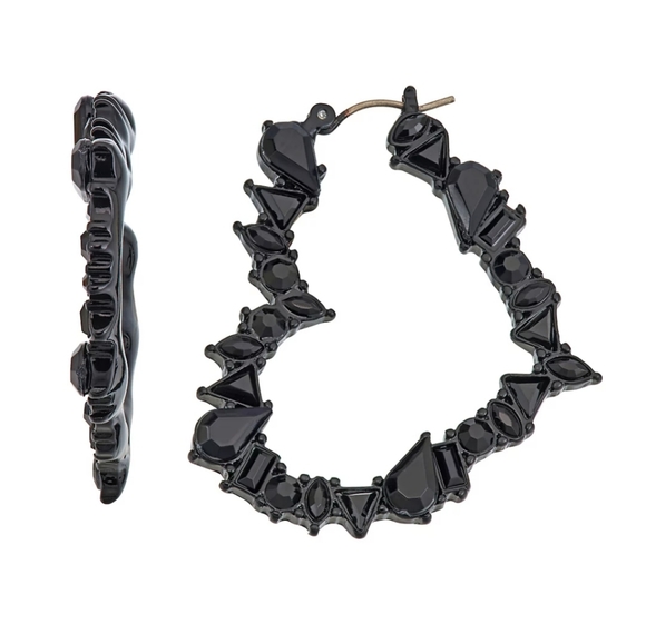 Heart Jet Tone Bracelet and Earrings Set - Picture 3 of 5